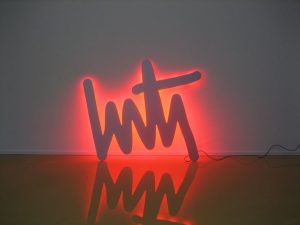 Unterschriftsignatur mit LED-Beleuchtung Künstler Sebastian Peetz