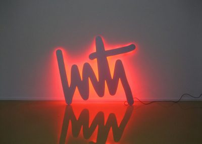 Unterschriftsignatur mit LED-Beleuchtung Künstler Sebastian Peetz